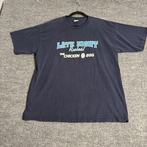 The‎ Chicken or the Egg Shirt Mens Extra Large Blue Late Night Rules Graphic